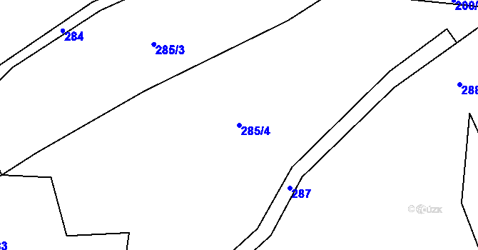 Parcela st. 285/4 v KÚ Hostim u Berouna, Katastrální mapa