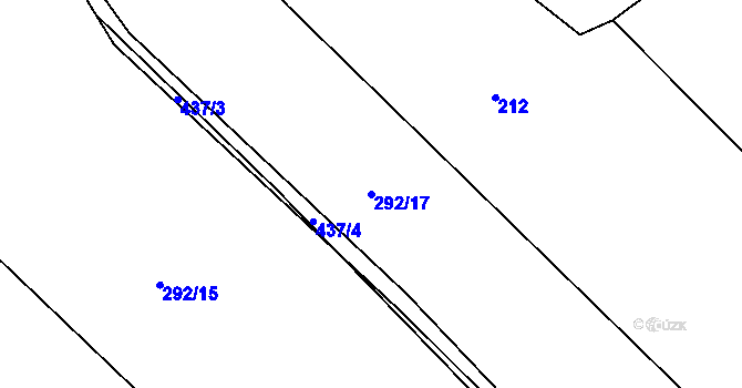 Parcela st. 292/17 v KÚ Hostim u Berouna, Katastrální mapa