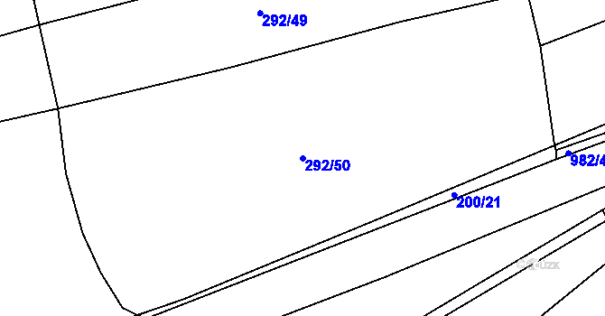 Parcela st. 292/50 v KÚ Hostim u Berouna, Katastrální mapa