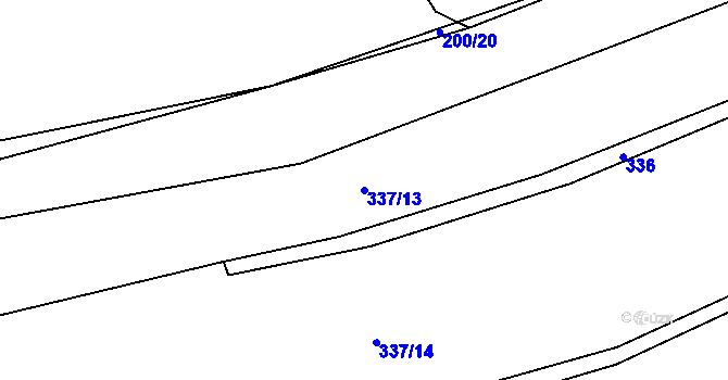 Parcela st. 337/13 v KÚ Hostim u Berouna, Katastrální mapa