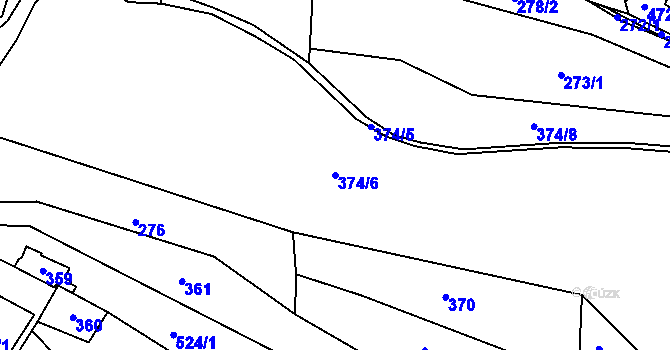 Parcela st. 374/6 v KÚ Hostim u Berouna, Katastrální mapa