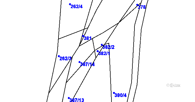 Parcela st. 382/1 v KÚ Hostim u Berouna, Katastrální mapa
