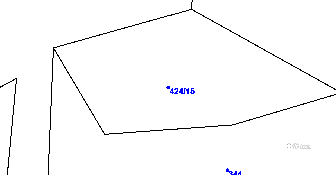 Parcela st. 424/15 v KÚ Hostim u Berouna, Katastrální mapa