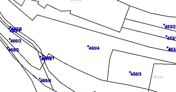 Parcela st. 450/4 v KÚ Hostim u Berouna, Katastrální mapa