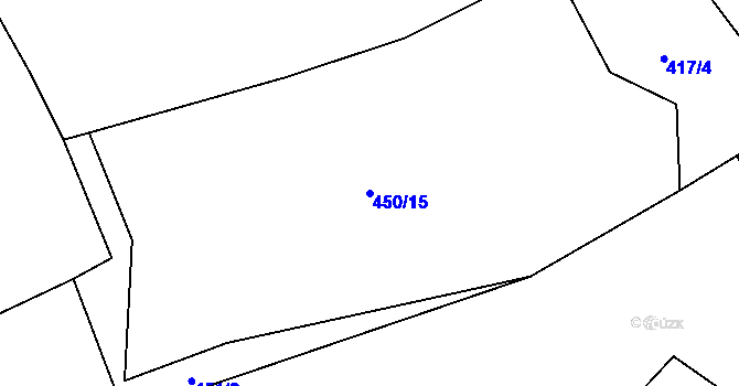 Parcela st. 450/15 v KÚ Hostim u Berouna, Katastrální mapa