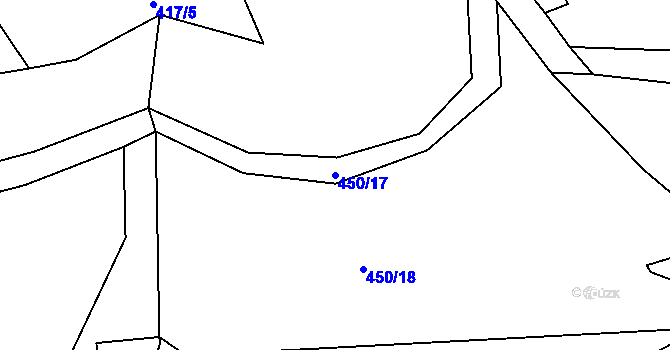 Parcela st. 450/17 v KÚ Hostim u Berouna, Katastrální mapa