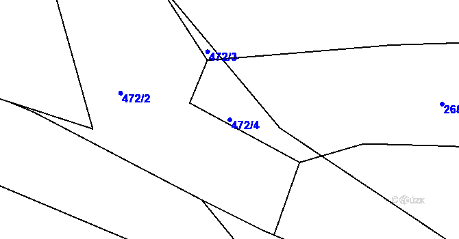 Parcela st. 472/4 v KÚ Hostim u Berouna, Katastrální mapa