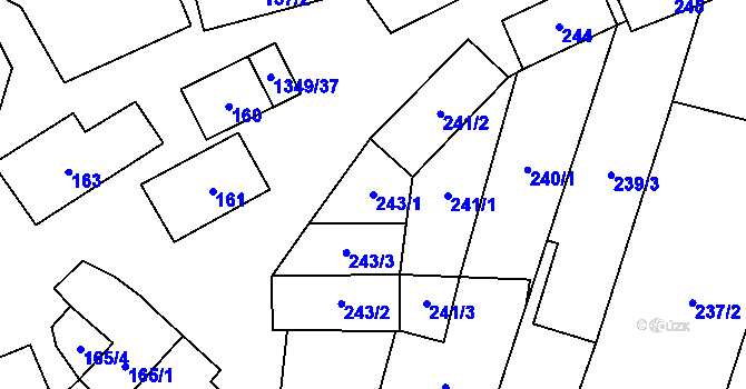 Parcela st. 243/1 v KÚ Hostim, Katastrální mapa