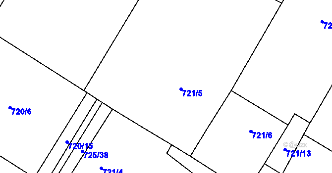Parcela st. 721/5 v KÚ Hostim, Katastrální mapa