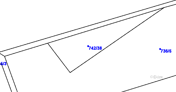 Parcela st. 742/38 v KÚ Hostim, Katastrální mapa