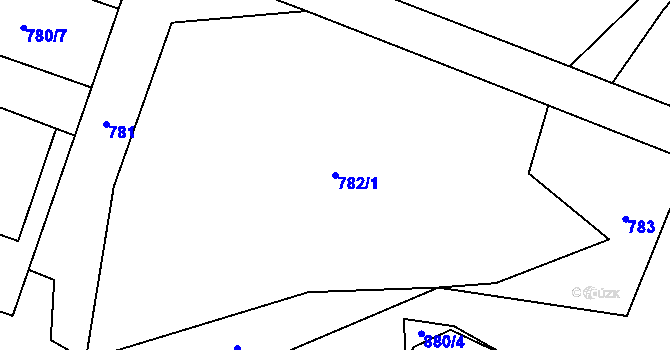 Parcela st. 782/1 v KÚ Hostim, Katastrální mapa