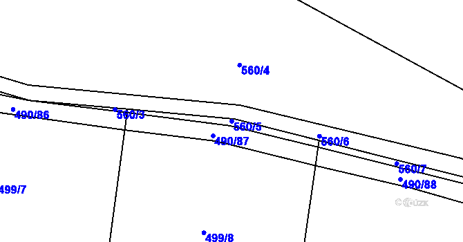 Parcela st. 560/5 v KÚ Hostim, Katastrální mapa