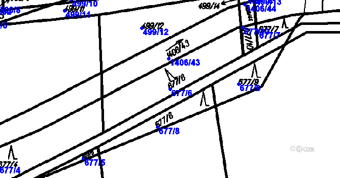 Parcela st. 677/6 v KÚ Hostim, Katastrální mapa