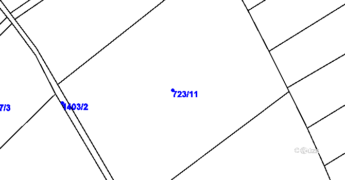 Parcela st. 723/11 v KÚ Hostim, Katastrální mapa