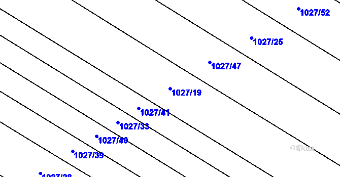 Parcela st. 1027/19 v KÚ Hostim, Katastrální mapa