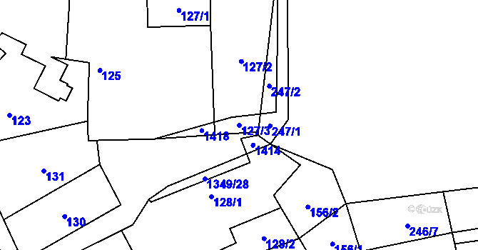 Parcela st. 127/3 v KÚ Hostim, Katastrální mapa