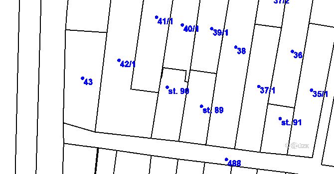 Parcela st. 90 v KÚ Hostín u Vojkovic, Katastrální mapa