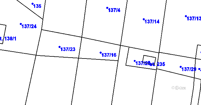 Parcela st. 137/16 v KÚ Hostín u Vojkovic, Katastrální mapa