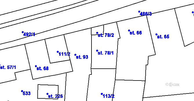 Parcela st. 78/1 v KÚ Hostín u Vojkovic, Katastrální mapa