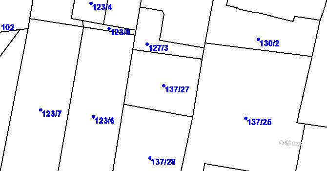 Parcela st. 137/27 v KÚ Hostín u Vojkovic, Katastrální mapa