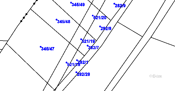 Parcela st. 282/7 v KÚ Hostín u Vojkovic, Katastrální mapa