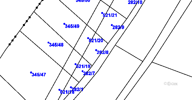 Parcela st. 282/8 v KÚ Hostín u Vojkovic, Katastrální mapa