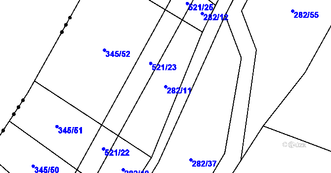 Parcela st. 282/11 v KÚ Hostín u Vojkovic, Katastrální mapa