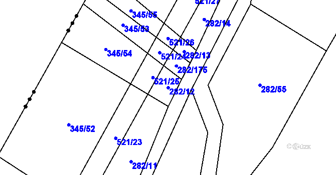 Parcela st. 282/12 v KÚ Hostín u Vojkovic, Katastrální mapa
