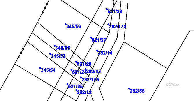 Parcela st. 282/14 v KÚ Hostín u Vojkovic, Katastrální mapa