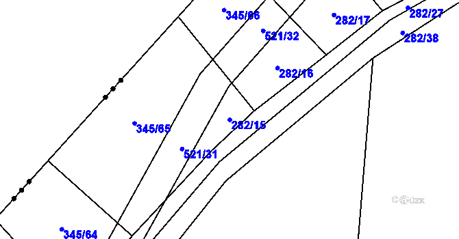 Parcela st. 282/15 v KÚ Hostín u Vojkovic, Katastrální mapa