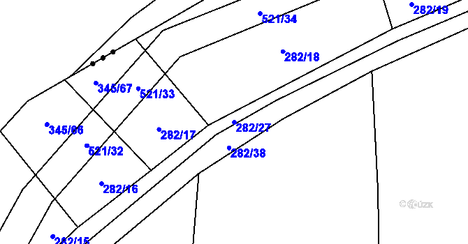 Parcela st. 282/27 v KÚ Hostín u Vojkovic, Katastrální mapa