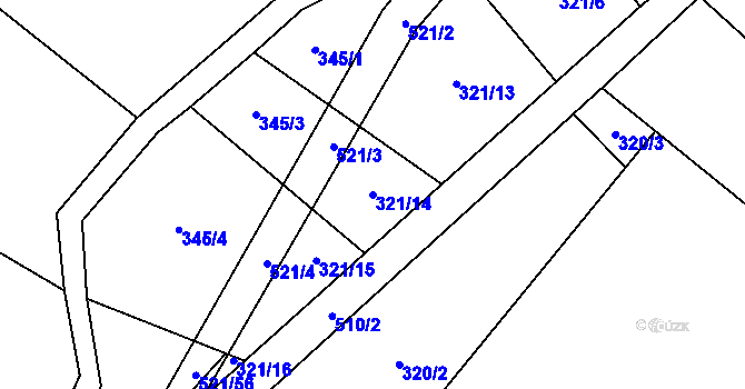 Parcela st. 321/14 v KÚ Hostín u Vojkovic, Katastrální mapa