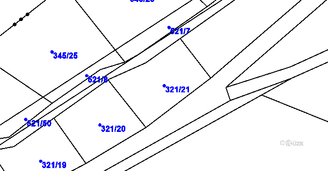 Parcela st. 321/21 v KÚ Hostín u Vojkovic, Katastrální mapa