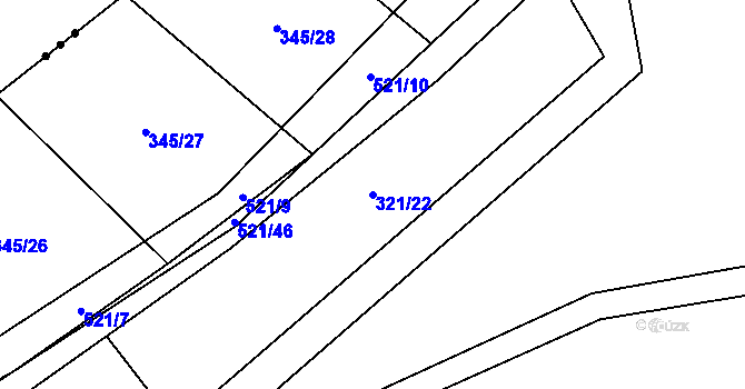 Parcela st. 321/22 v KÚ Hostín u Vojkovic, Katastrální mapa