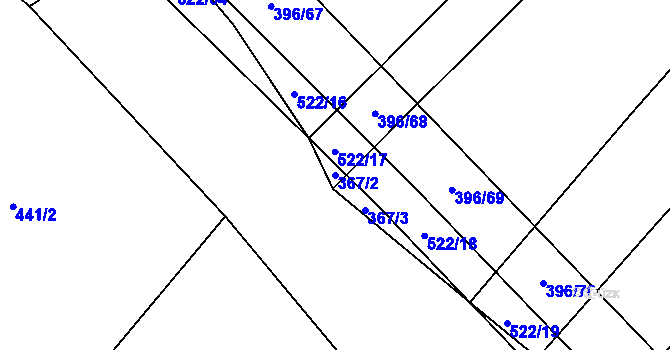 Parcela st. 367/2 v KÚ Hostín u Vojkovic, Katastrální mapa