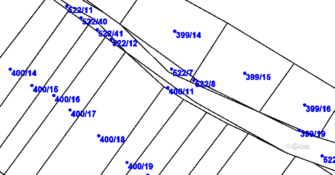 Parcela st. 400/11 v KÚ Hostín u Vojkovic, Katastrální mapa