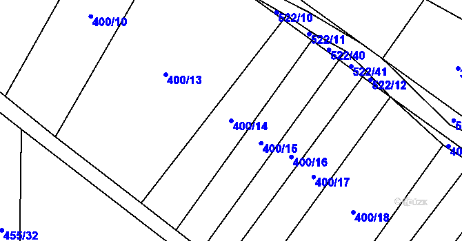 Parcela st. 400/14 v KÚ Hostín u Vojkovic, Katastrální mapa