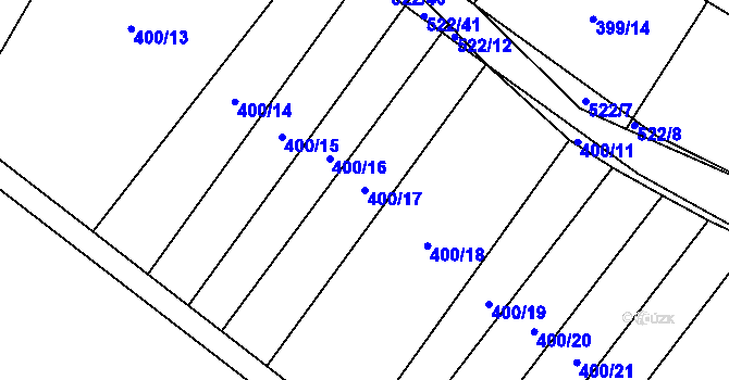 Parcela st. 400/17 v KÚ Hostín u Vojkovic, Katastrální mapa