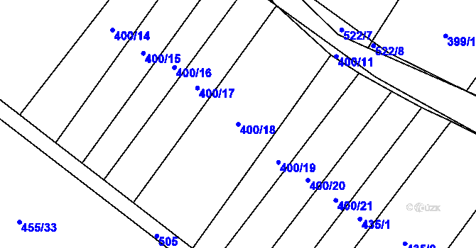 Parcela st. 400/18 v KÚ Hostín u Vojkovic, Katastrální mapa