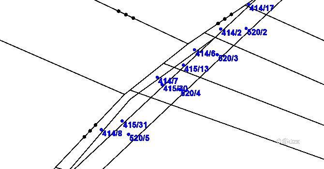 Parcela st. 415/30 v KÚ Hostín u Vojkovic, Katastrální mapa