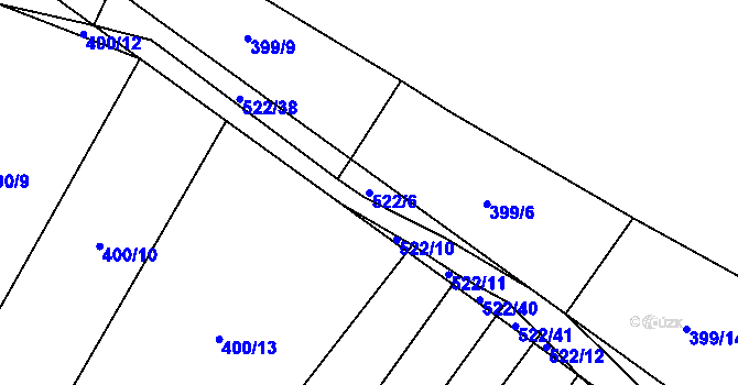 Parcela st. 522/6 v KÚ Hostín u Vojkovic, Katastrální mapa