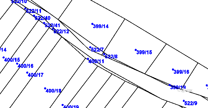 Parcela st. 522/8 v KÚ Hostín u Vojkovic, Katastrální mapa