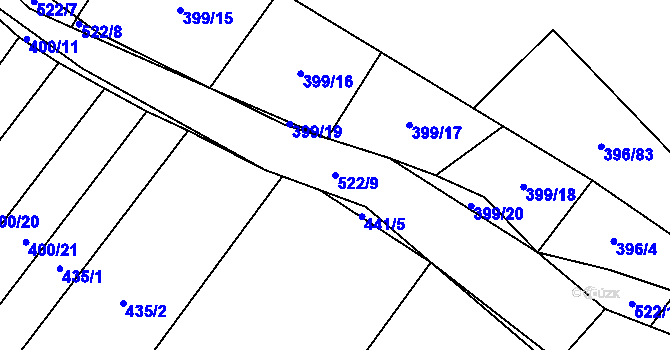 Parcela st. 522/9 v KÚ Hostín u Vojkovic, Katastrální mapa