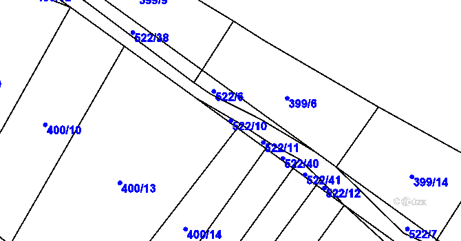 Parcela st. 522/10 v KÚ Hostín u Vojkovic, Katastrální mapa