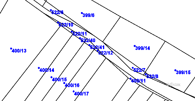 Parcela st. 522/12 v KÚ Hostín u Vojkovic, Katastrální mapa