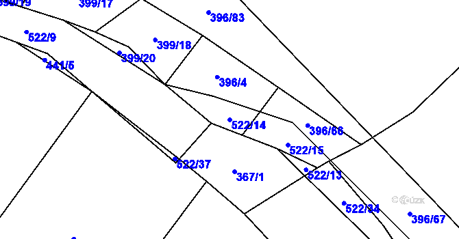 Parcela st. 522/14 v KÚ Hostín u Vojkovic, Katastrální mapa