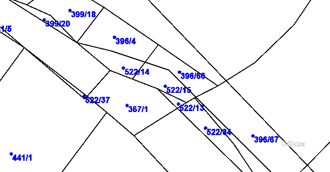 Parcela st. 522/15 v KÚ Hostín u Vojkovic, Katastrální mapa