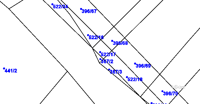 Parcela st. 522/17 v KÚ Hostín u Vojkovic, Katastrální mapa