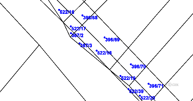 Parcela st. 522/18 v KÚ Hostín u Vojkovic, Katastrální mapa