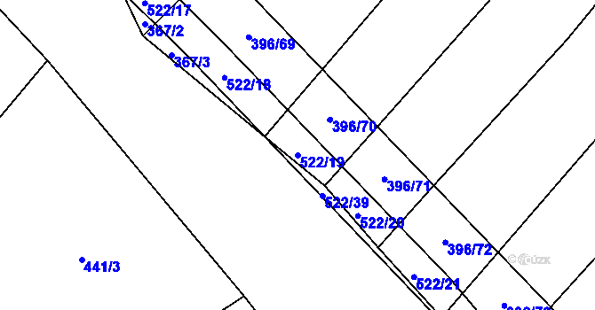 Parcela st. 522/19 v KÚ Hostín u Vojkovic, Katastrální mapa